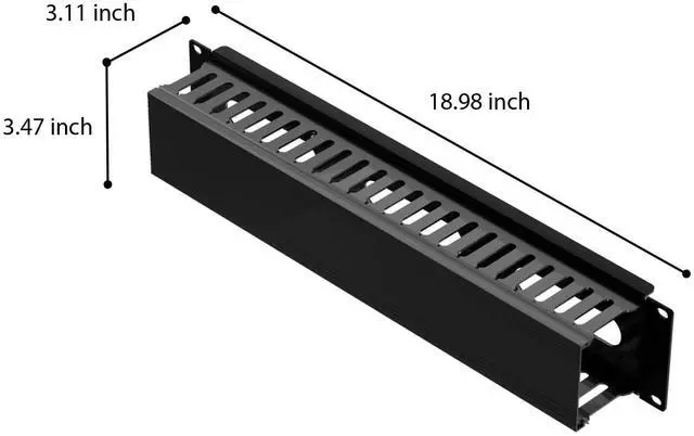 Alt view image 10 of 12 - IOGEAR 2U 19" Horizontal Cable Management Duct with Cover and Mounting Screws, Slotted Finger Duct Wire Organizer for Server/Network/Equipment Rack and Cabinets (GROHD2U)