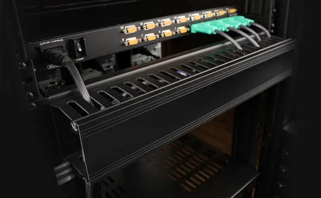 Alt view image 11 of 12 - IOGEAR 2U 19" Horizontal Cable Management Duct with Cover and Mounting Screws, Slotted Finger Duct Wire Organizer for Server/Network/Equipment Rack and Cabinets (GROHD2U)