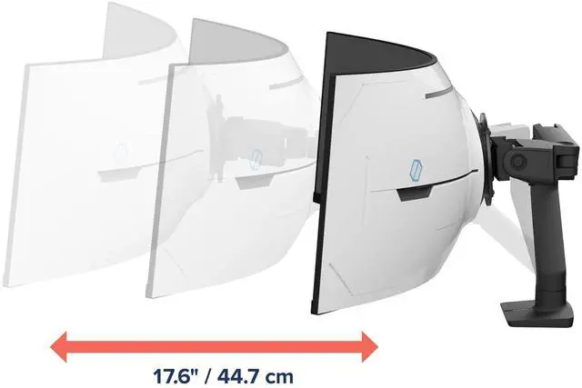 Alt view image 5 of 8 - Ergotron Mounting Arm for Monitor Curved Screen Display Black 45693224