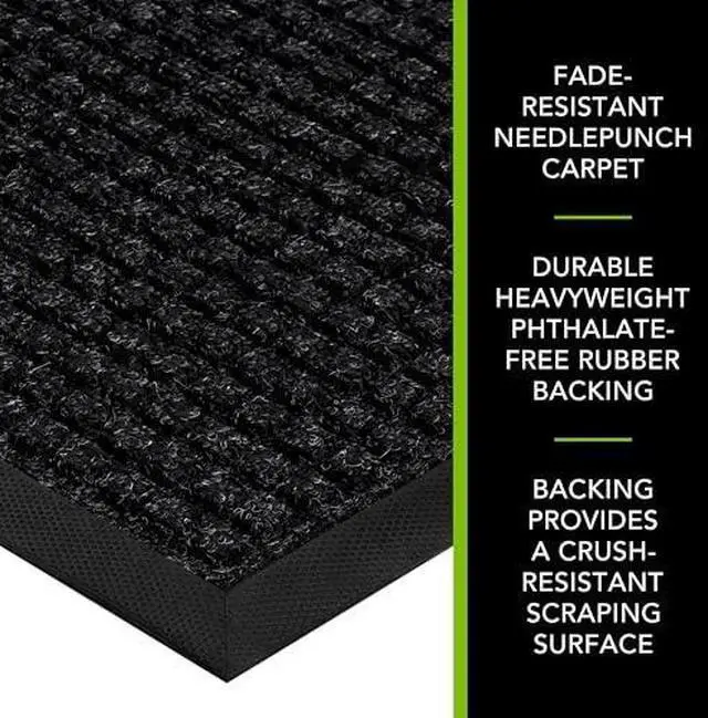 Alt view image 5 of 6 - Absorba Select Entry Mat Rectangular Pepper/Black Crush-Resistant Needle-Punched Surface 36" x 60" 76036190230000500
