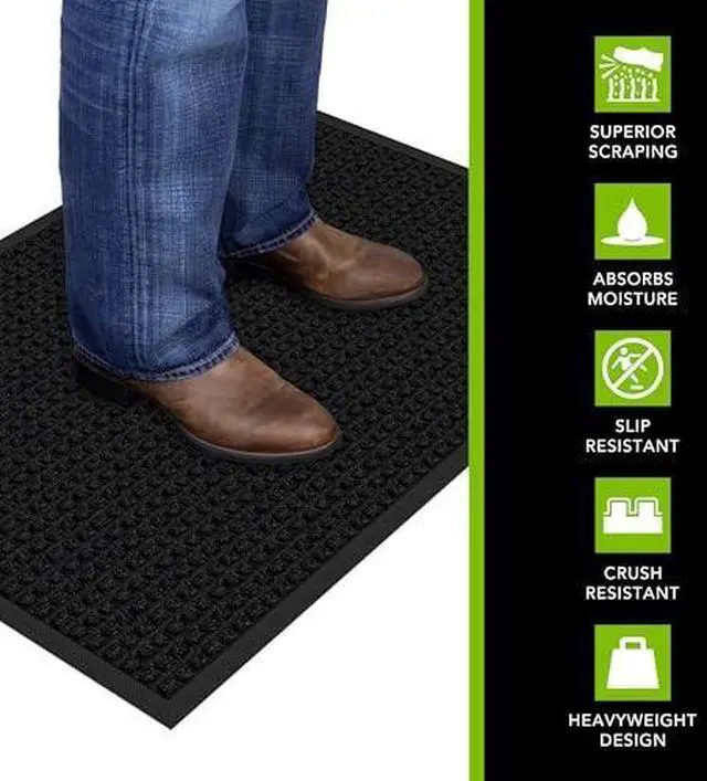 Alt view image 6 of 6 - Absorba Select Entry Mat Rectangular Pepper/Black Crush-Resistant Needle-Punched Surface 36" x 60" 76036190230000500