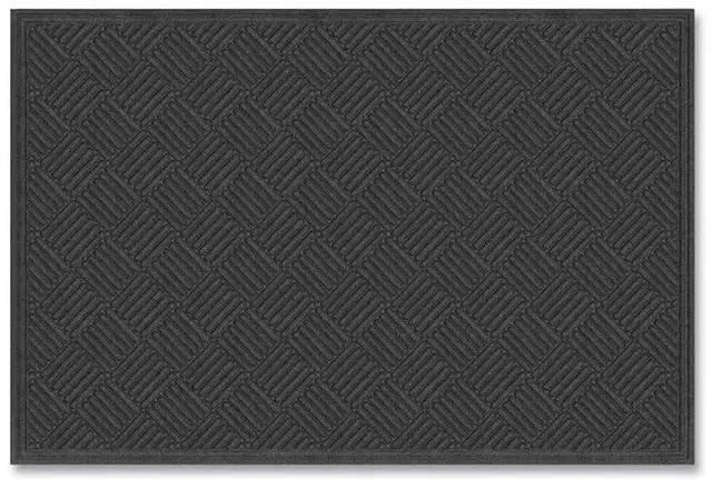 Alt view image 2 of 6 - Ecomat Crosshatch Entry Mat Rectangular Charcoal Gray Crush-Resistant Ribbed Surface 48" x 72" 60461190140000600