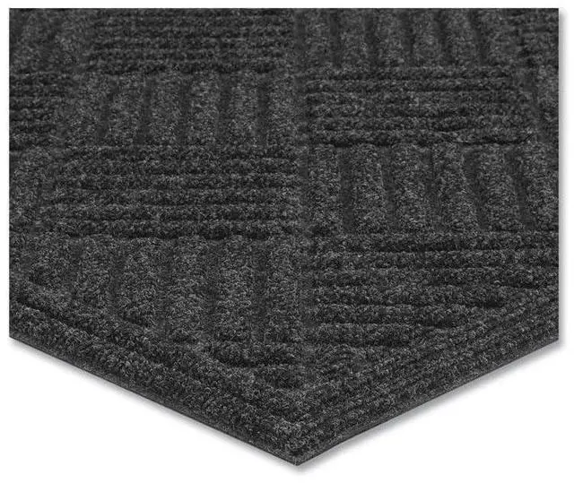 Alt view image 6 of 6 - Ecomat Crosshatch Entry Mat Rectangular Charcoal Gray Crush-Resistant Ribbed Surface 48" x 72" 60461190140000600