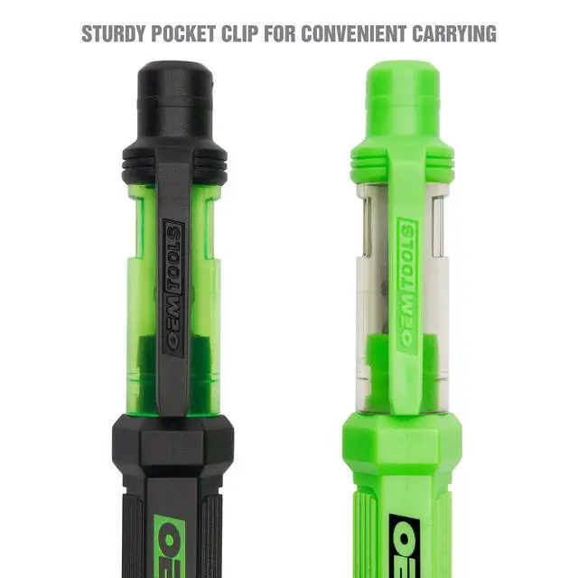 Alt view image 6 of 7 - 6-Way Pen-Style Screw/Nut Driver Phillips/Slotted Bits Metric Sockets 5.38" Long Black/Green Green/Clear 4/Pack 22537