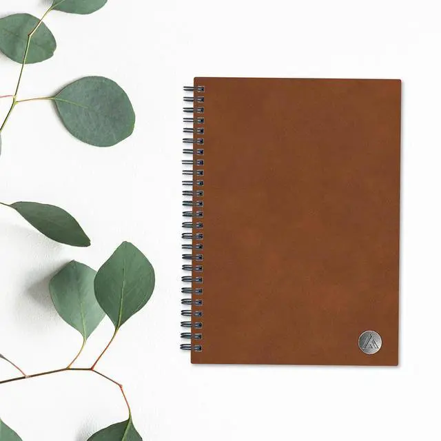 Alt view image 3 of 5 - Blue Sky Faux Leather 1-Subject Wirebound College Rule Notebook, 80 Sheets