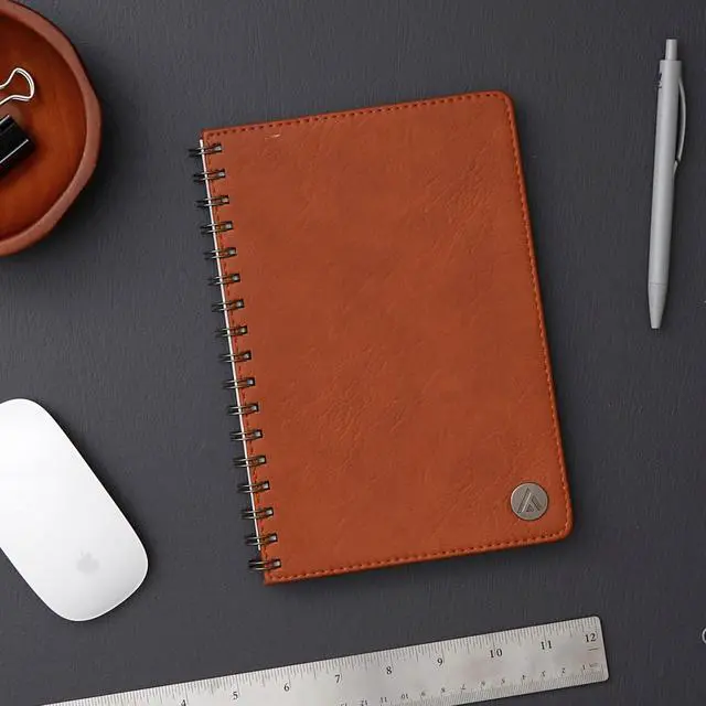 Alt view image 2 of 5 - Blue Sky Faux Leather 1-Subject Wirebound College Rule Notebook, 80 Sheets