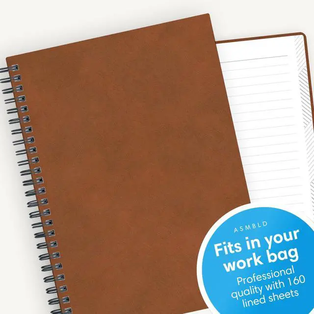 Alt view image 5 of 5 - Blue Sky Faux Leather 1-Subject Wirebound College Rule Notebook, 80 Sheets