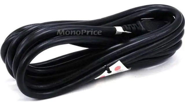 Alt view image 7 of 12 - Monoprice 3-Prong Power Cord - 15 Feet - Black | NEMA 5-15P to IEC 60320 C13, 14AWG, 15A