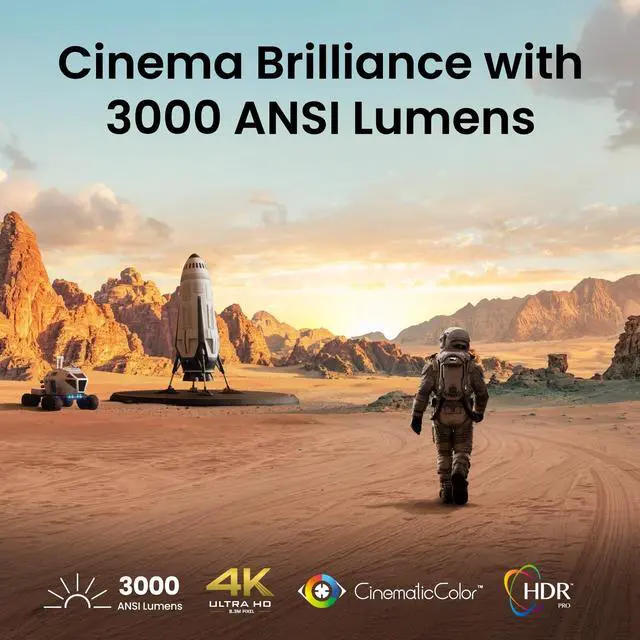 Alt view image 2 of 5 - BenQ TK705i 4K HDR Home Entertainment Projector, 3000 ANSI Lumens, Google TV, Netflix, Low Input Lag, Auto Image Adjustment