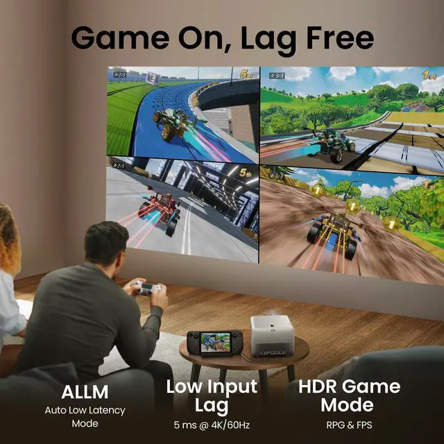 Alt view image 4 of 5 - BenQ TK705i 4K HDR Home Entertainment Projector, 3000 ANSI Lumens, Google TV, Netflix, Low Input Lag, Auto Image Adjustment