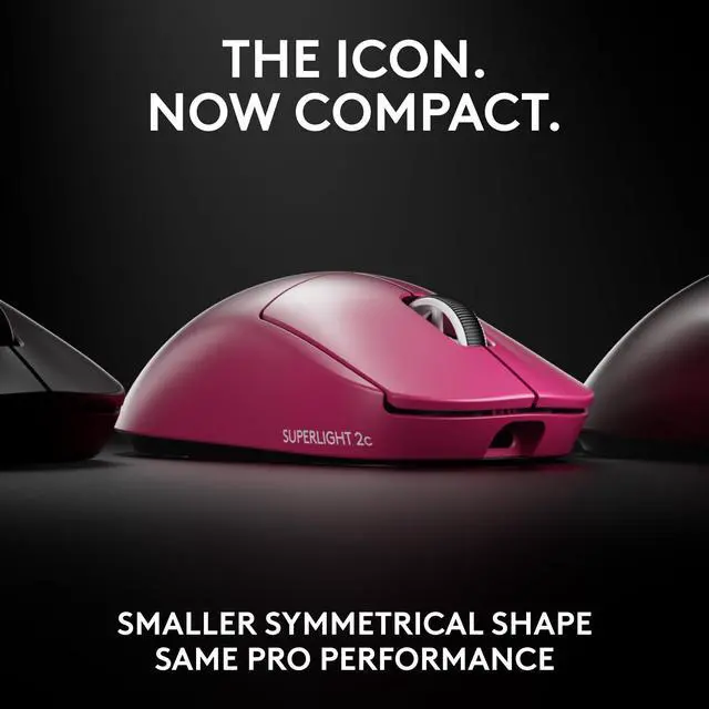 Alt view image 9 of 14 - Logitech G PRO X SUPERLIGHT 2c wireless gaming mouse, 51 g pro-grade compact mouse with 5 programmable buttons, USB-C charging, 44K DPI sensor, up to 8 kHz polling for PC/Mac, Pink - HERO 2 - Wireless