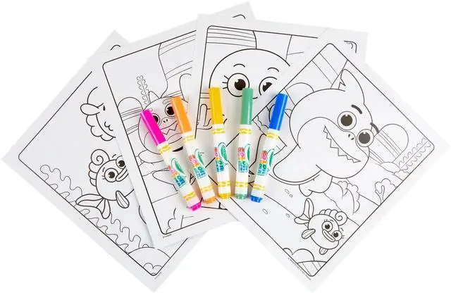 Alt view image 14 of 16 - Crayola Baby Shark Wonder Pages Mess Free Coloring Gift, Kids Indoor Activities at Home