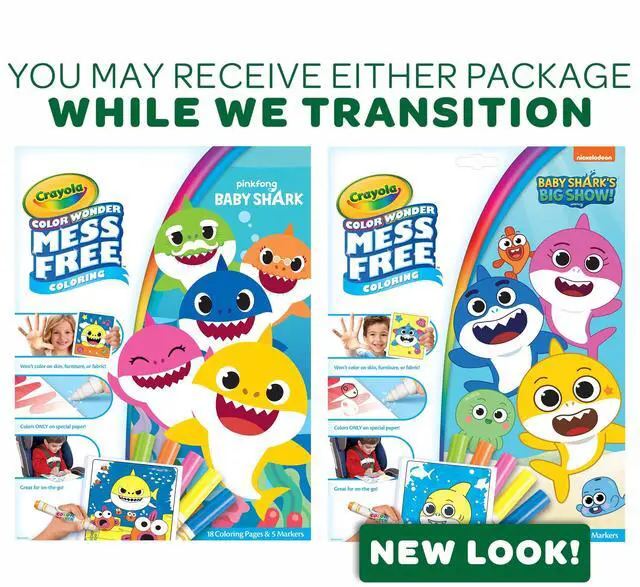 Alt view image 16 of 16 - Crayola Baby Shark Wonder Pages Mess Free Coloring Gift, Kids Indoor Activities at Home