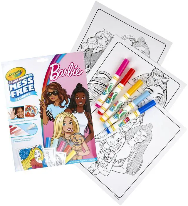 Alt view image 3 of 5 - Color Wonder Barbie Coloring Pad and Markers Ages 3 and Up 18 Pages 752859