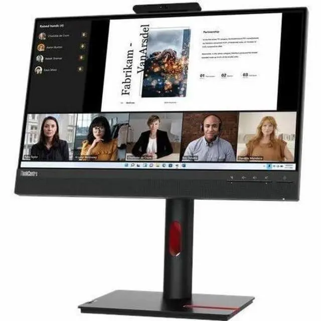 Alt view image 5 of 14 - Lenovo ThinkVision TIO22Gen5 22" Class Webcam Full HD LED Monitor - 16:9 - Black - 21.5" Viewable - in-Plane Switching (IPS) Technology - WLED Backlight - 1920 x 1080-16.7 Million Colors