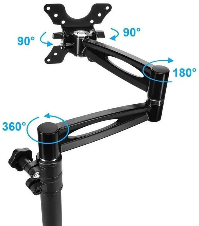 Alt view image 16 of 18 - Monoprice 3-Way Adjustable Tilting Desk Mount Bracket - Black For 13 - 30 Inch Monitors | Up to 33 Pounds