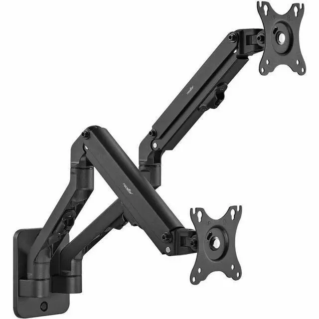 Alt view image 8 of 16 - Rocstor ErgoReach Mounting Arm for Monitor, Display - Black - Landscape/Portrait - 2 Display(s) Supported - 17" to 27" Screen Support - 15.40 lb Load Capacity - VESA Mount Compatible