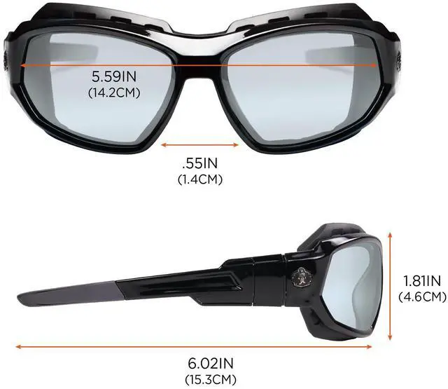 Alt view image 10 of 14 - Ergodyne In/Outdoor Lens Safety Goggles/Glasses Full-Frame BK 56080
