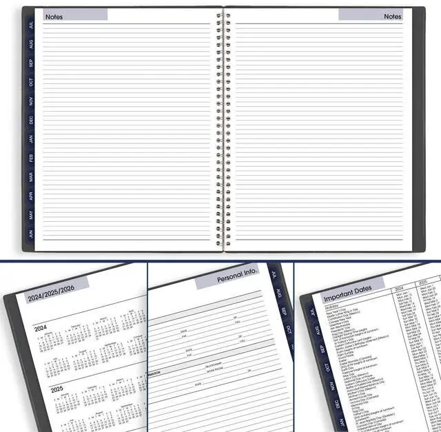 Alt view image 5 of 7 - AT-A-GLANCE® DayMinder® Academic 2025-2026 Weekly Monthly Appointment Book Planner, Charcoal, Large, 8 1/2" x 11"