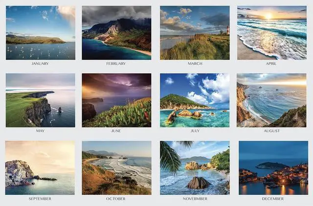 Alt view image 5 of 5 - House of Doolittle Earthscapes Seascapes Desk Pad Calendar 22 x 17 2026