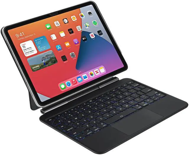 Alt view image 10 of 14 - Adesso Portable Keyboard/Cover Case for 10.9" to 11" Apple iPad Pro 11 (2018), iPad Pro 11 (2020), iPad Pro 11 (2021), iPad Pro 11 (2022), iPad Air (4th Generation), iPad Air (5th Generation