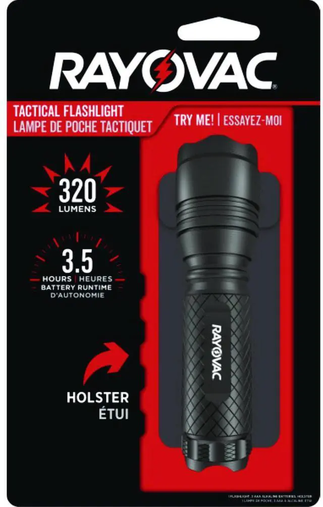 Alt view image 18 of 20 - Rayovac LED Aluminum Flashlight 3 AAA Black RNT3AAAB