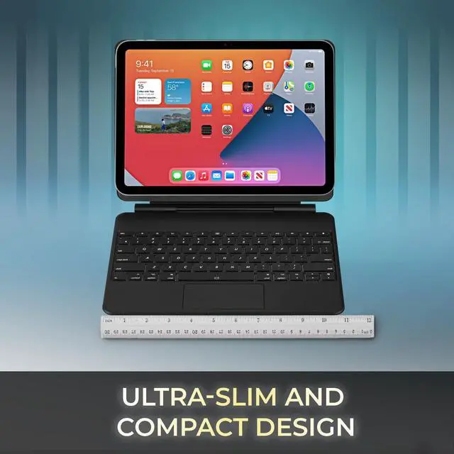 Alt view image 13 of 14 - Adesso Portable Keyboard/Cover Case for 12.9" to 13" Apple iPad Pro (3rd Generation), iPad Pro (4th Generation), iPad Pro (5th Generation), iPad Pro (6th Generation), iPad Air 13 (2024) Tabl