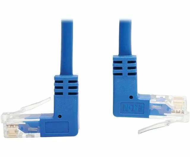 Alt view image 7 of 11 - TRIPP LITE N204-S07-BL-UD 7 ft. Cat 6 Blue Up/Down-Angle Gigabit Molded Slim UTP Ethernet Cable (RJ45 Up-Angle M to RJ45 Down-Angle M)