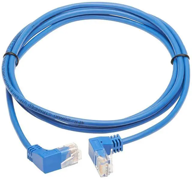 Alt view image 8 of 11 - TRIPP LITE N204-S07-BL-UD 7 ft. Cat 6 Blue Up/Down-Angle Gigabit Molded Slim UTP Ethernet Cable (RJ45 Up-Angle M to RJ45 Down-Angle M)