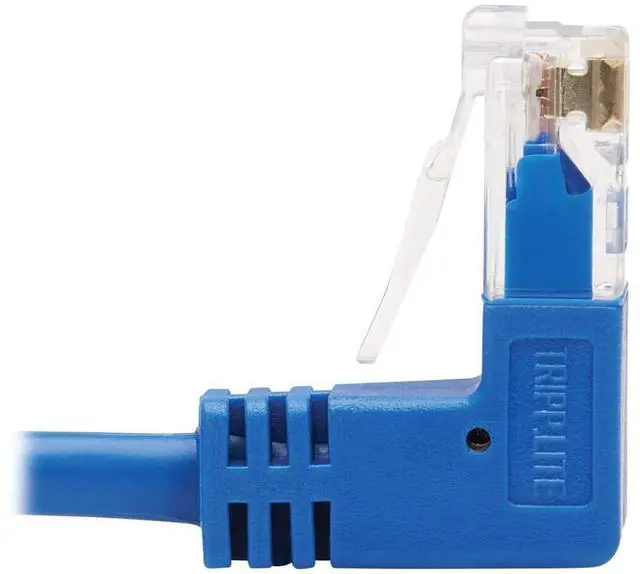 Alt view image 10 of 11 - TRIPP LITE N204-S07-BL-UD 7 ft. Cat 6 Blue Up/Down-Angle Gigabit Molded Slim UTP Ethernet Cable (RJ45 Up-Angle M to RJ45 Down-Angle M)
