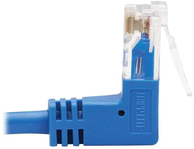 Alt view image 11 of 11 - TRIPP LITE N204-S07-BL-UD 7 ft. Cat 6 Blue Up/Down-Angle Gigabit Molded Slim UTP Ethernet Cable (RJ45 Up-Angle M to RJ45 Down-Angle M)
