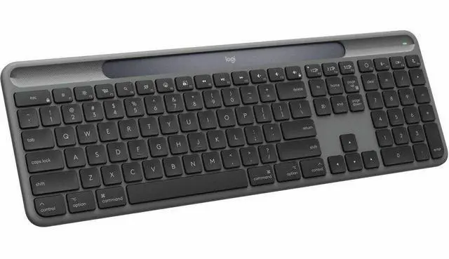 Alt view image 8 of 14 - Logitech Signature Slim Solar+ keyboard for Mac, solar and artificial light powered, durable battery that lasts up to 10 years, customizable keys, Bluetooth, Graphite - Wireless Connectivity - Bluetoo