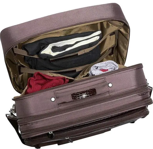 Alt view image 7 of 9 - Francine Collection Croco Roller Carrying Case (Roller) for 17.3' Notebook - Brown