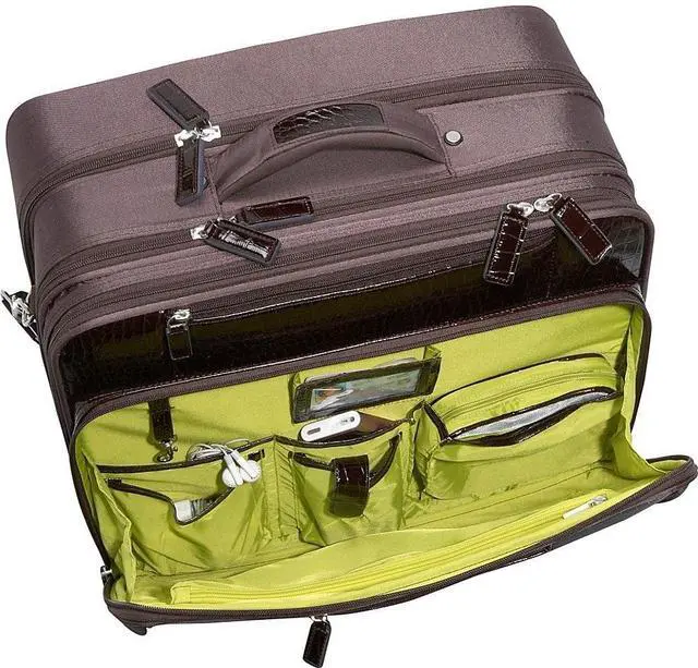 Alt view image 8 of 9 - Francine Collection Croco Roller Carrying Case (Roller) for 17.3' Notebook - Brown