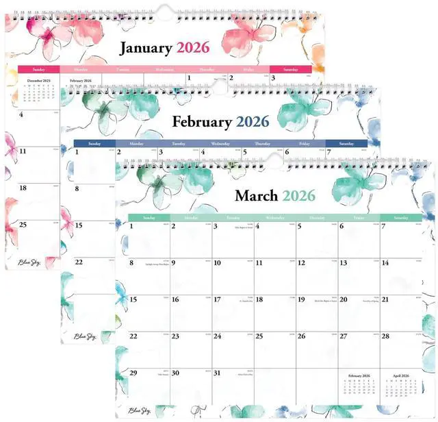 Alt view image 2 of 6 - Lindley Monthly Wall Calendar Floral Artwork 15 x 12 White/Pink/Red Sheets 12-Month Jan to Dec: 2026 117888