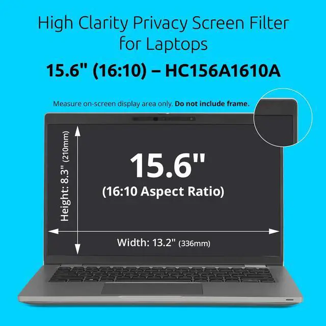 Alt view image 7 of 12 - Kensington High Clarity Privacy Screen Filter for Laptops 15.6" (16:10) - For 15.6" Widescreen LED-LCD Notebook - 16:10 - Scratch Resistant - 2H - Anti-glare