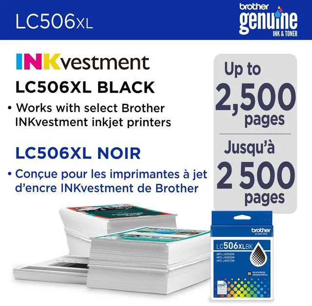Alt view image 2 of 7 - Brother LC506XLBK Original High Yield Inkjet Ink Cartridge Black Pack