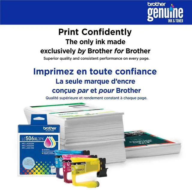 Alt view image 3 of 6 - Brother LC506XL3PK Original High Yield Inkjet Ink Cartridge Magenta Yellow Cyan 3 Pack