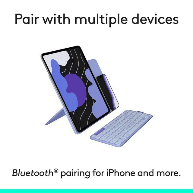 Alt view image 13 of 14 - Logitech Flip Folio Keyboard/Cover Case (Folio) for 13" Apple iPad Pro 13 (2024), iPad Air 13 (2024), iPad Air 13 (2025) Tablet - English Keyboard - Lilac - Bump Resistant, Scratch Resistant - Pl