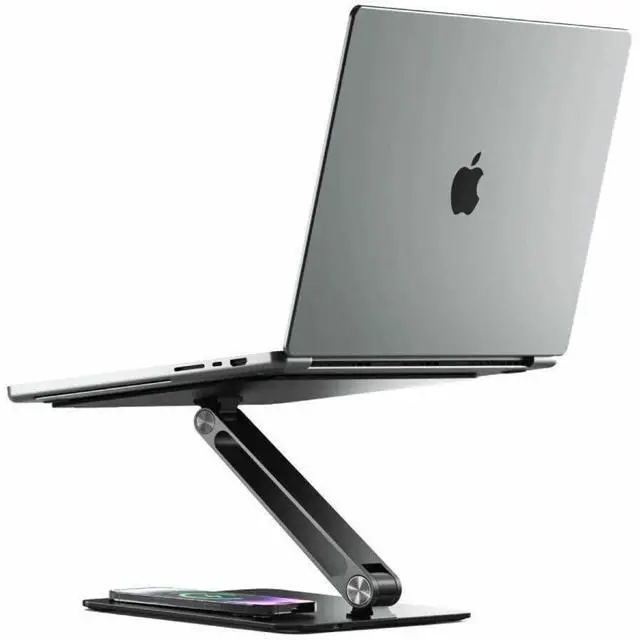 Alt view image 4 of 6 - Alogic Elite Power Adjustable Laptop Stand Riser With Phone Charger EPLSWCBK