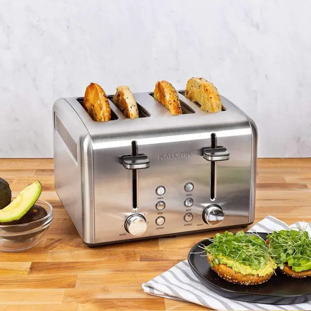 Alt view image 2 of 6 - Kalorik 4-Slice Toaster, Stainless Steel (TO46813SS)