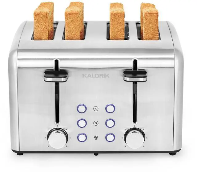Alt view image 4 of 6 - Kalorik 4-Slice Toaster, Stainless Steel (TO46813SS)