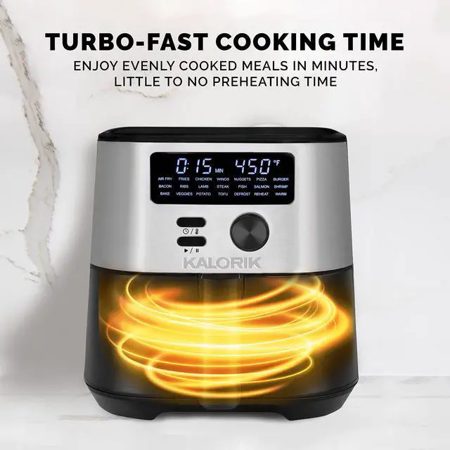 Alt view image 3 of 7 - Kalorik MAXX Digital 6-Quart 7-in-1 1750W Air Fryer