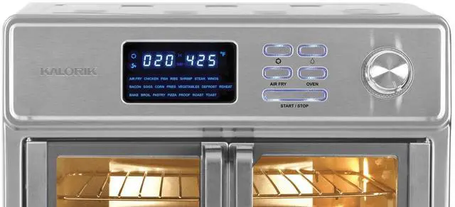 Alt view image 5 of 7 - Kalorik MAXX 26 Quart French Door Digital Air Fryer Oven, 10-in-1 Countertop Convection Toaster with Turbo MAXX Tech, 500?F Searing, 21 Presets & 9 Accessories, 26-Quart, Stainless Steel