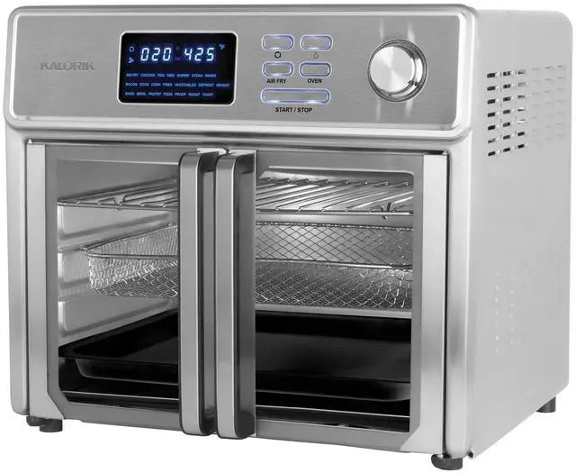 Alt view image 6 of 7 - Kalorik MAXX 26 Quart French Door Digital Air Fryer Oven, 10-in-1 Countertop Convection Toaster with Turbo MAXX Tech, 500?F Searing, 21 Presets & 9 Accessories, 26-Quart, Stainless Steel
