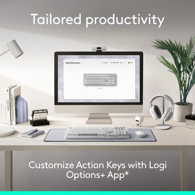 Alt view image 5 of 7 - Logitech Alto Keys K98M Wireless Mechanical Keyboard, Customizable with Vibration Absorbing Gasket, Off-white