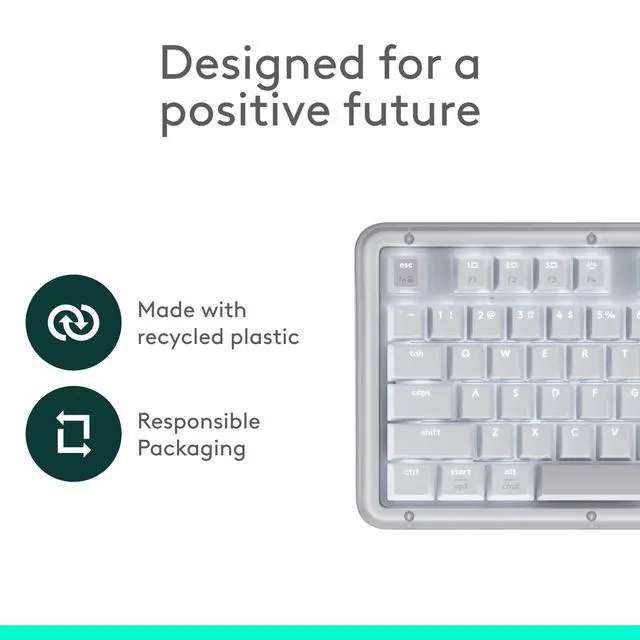 Alt view image 7 of 7 - Logitech Alto Keys K98M Wireless Mechanical Keyboard, Customizable with Vibration Absorbing Gasket, Off-white
