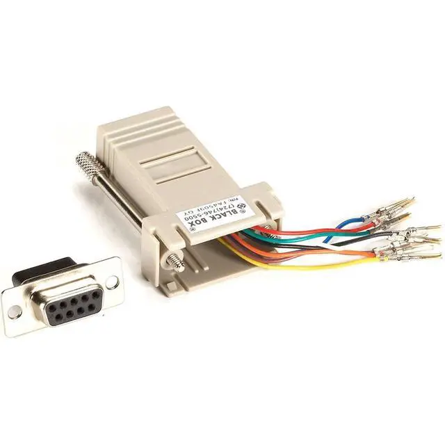 Alt view image 8 of 8 - Black Box DB9 Colored Modular Adapter (Unassembled), Female to RJ-45, 8-Wire, Gray