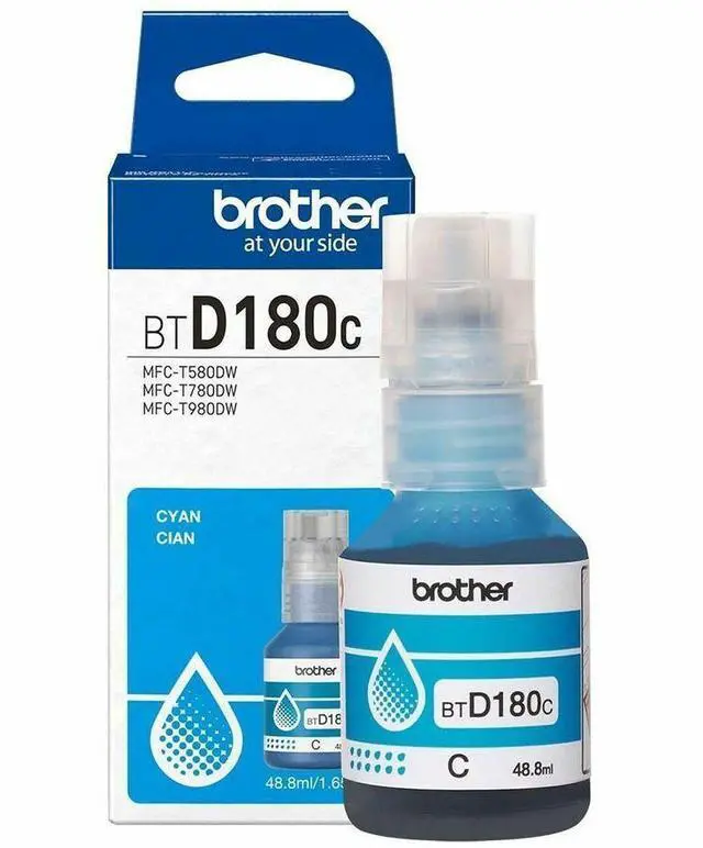 Alt view image 7 of 8 - Brother Genuine BTD180C High Yield Cyan Ink Bottle for 580, 780, 980 Printers