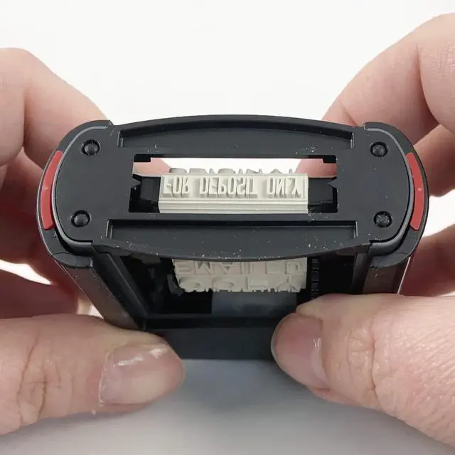 Alt view image 5 of 6 - Printy Self-Inking Stamp 12 Selectable Messages 1.25" x 0.38" Red E4822